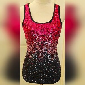 Y2K DOTS Hombre Shimmering Transitioning Sequins Tank Top.
